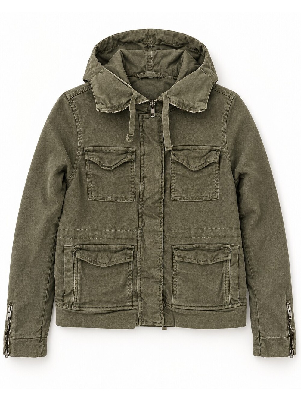 Chaser Olive Green Hooded Military Utility Field Jacket Women’s XS